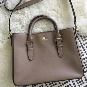 Kate Spade Taupe Handbag with Crossbody Strap